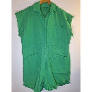 ASCOT and HART Green Denim Jumper Jumpsuit Women's Sz XXL‎ Coastal Beach Resort